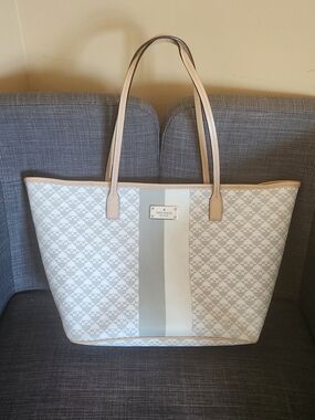 kate spade Cream and Light Tan Patterned Tote